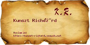 Kunszt Richárd névjegykártya
