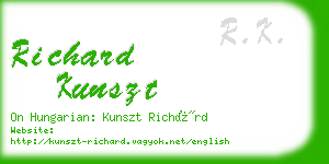 richard kunszt business card